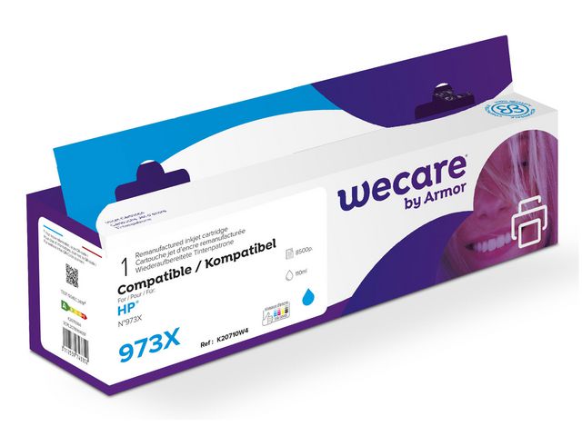 Wecare Bläckpatron 973X cyan | Toner och bläck - Bläckpatroner - Bläckpatroner WeCare | Kontorsexperten