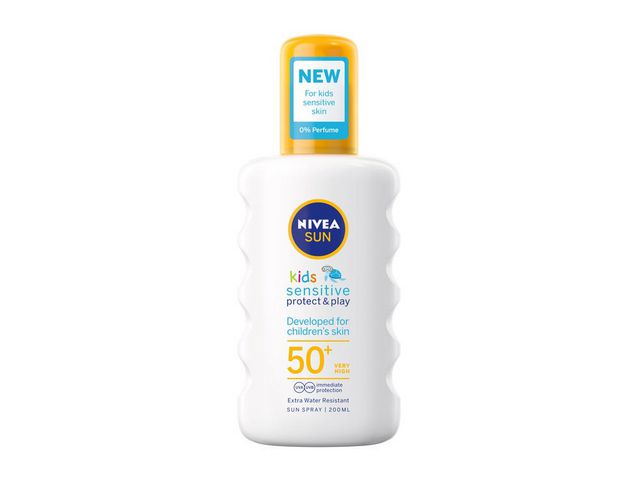 NIVEA Solskyddspray Kids Protect & play Sensitive 50+ 200ml | Sjukvård och omsorg - Hygien - Solskydd | Kontorsexperten