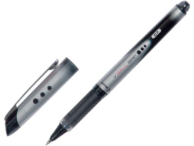 Pilot Bläckkulpenna, V-Ball 07 Grip, tunn spets på 0,7 mm, svart | Kontorsmaterial - Pennor - Bläckkulpennor | Kontorsexperten