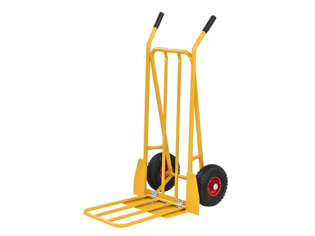 Magasinkärra luftgummihjul gul | Emballage och lagerutrustning - Lagerutrustning - Transportkärror | Kontorsexperten