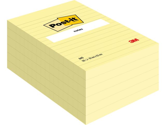 Post-it® Notes linjerade 660-S 102x152mm 75 blad gul | Kontorsmaterial - Notes och Post-It - Notes - Extra stora | Kontorsexperten