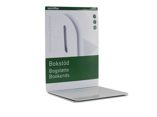 Produktfoto för Bokstöd metall 15cm, Vit