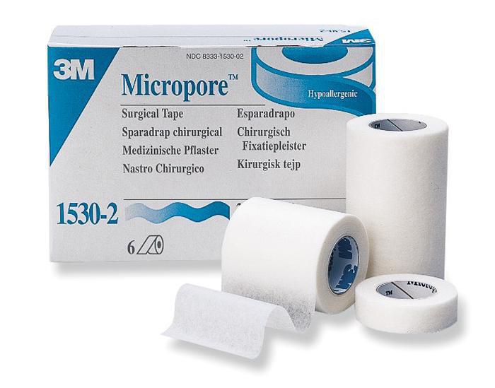 MICROPORE Vit u hållare 1,2cmx9,1m 2