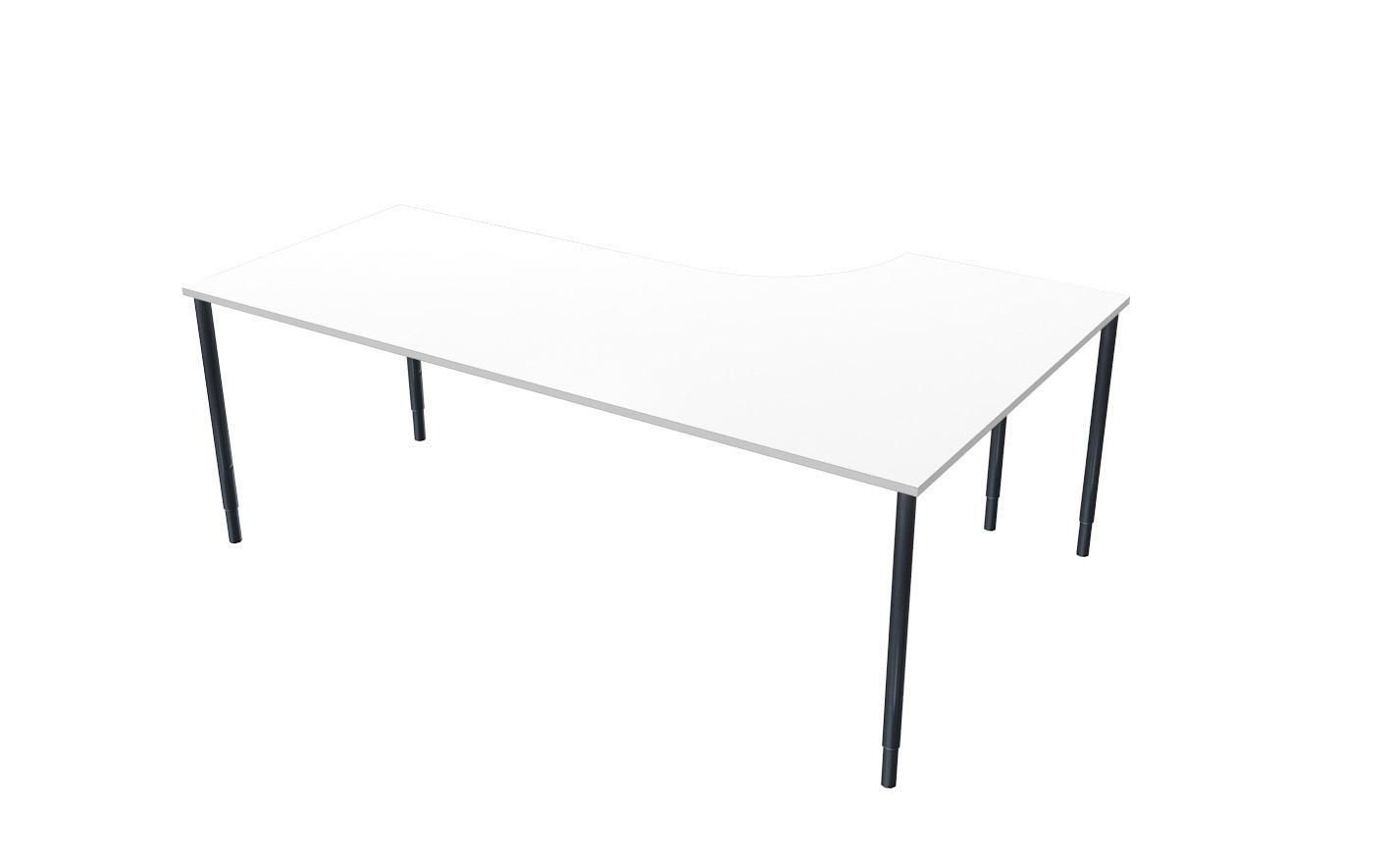 LANAB DESIGN Skrivbord Vänster 200x120cm vitlaminat/svart