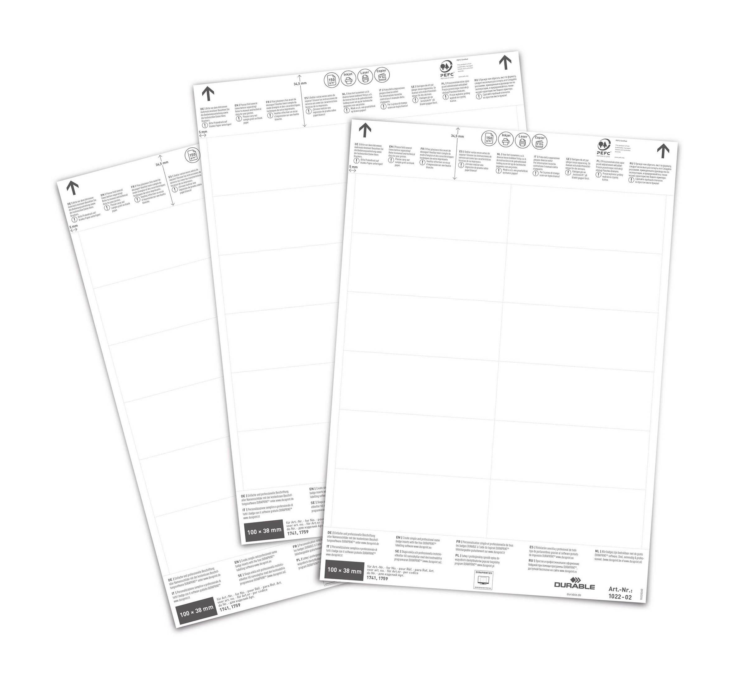 Durable Instick logistikfickor 100x38mm 240/fp