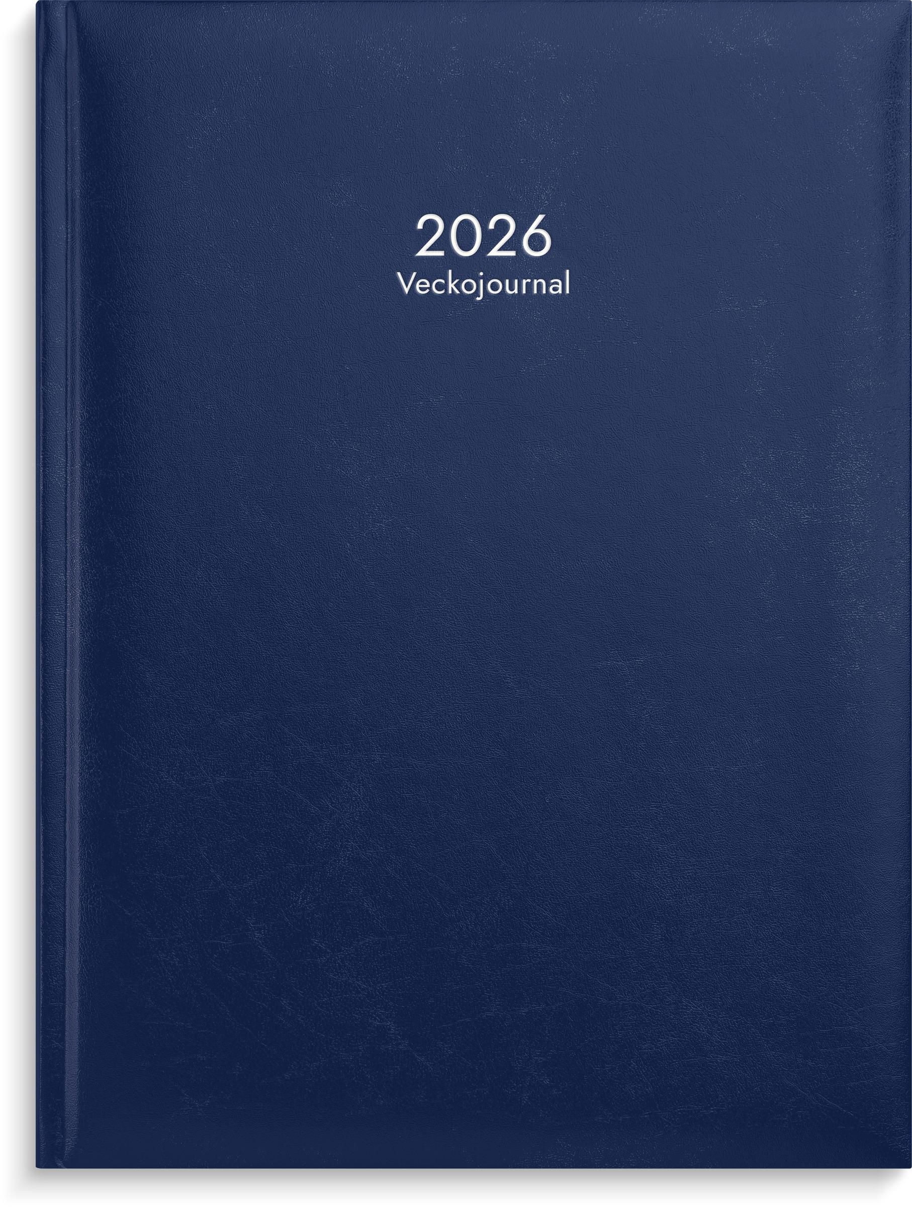 Burde Kalender 2026 Veckojournal blått konstläder, st