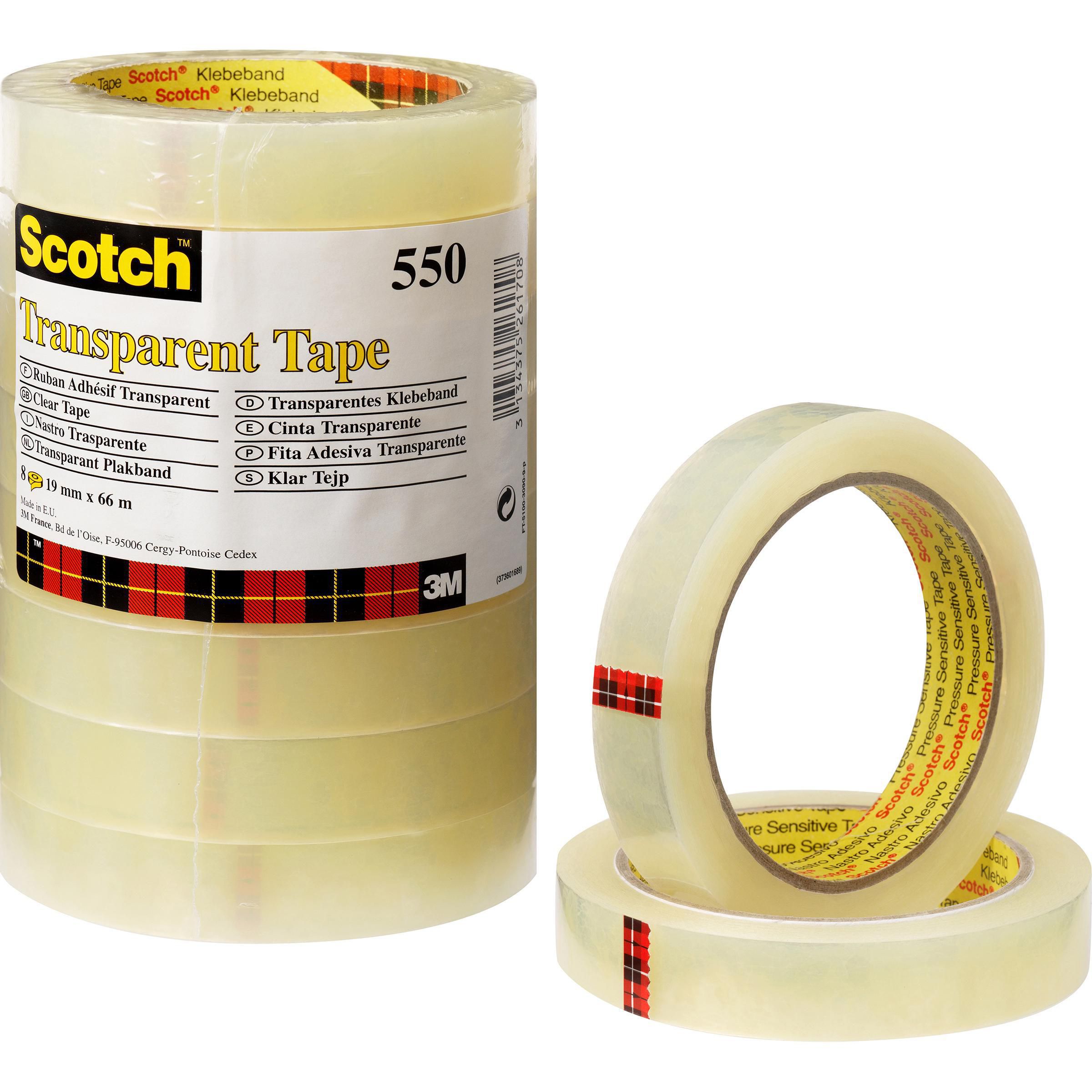Scotch® Kontorstejp 550 transparent 66mx19mm