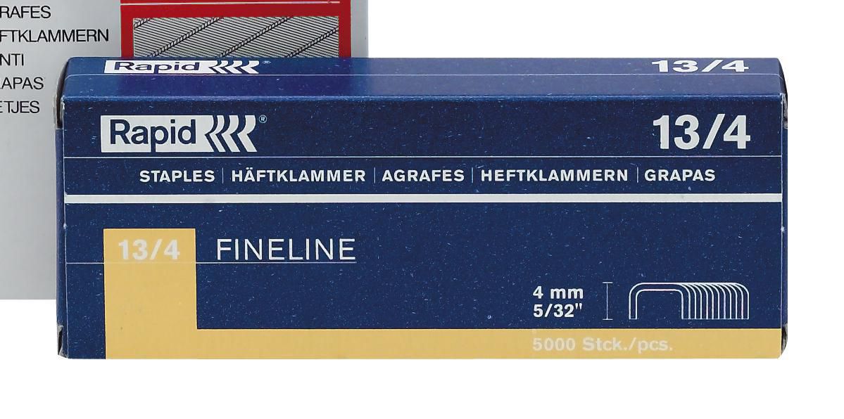 Rapid Häftklammer High Performance™ No. 13 fintrådiga klamrar, 4 mm benlängd, galvaniserat stål 5000/fp