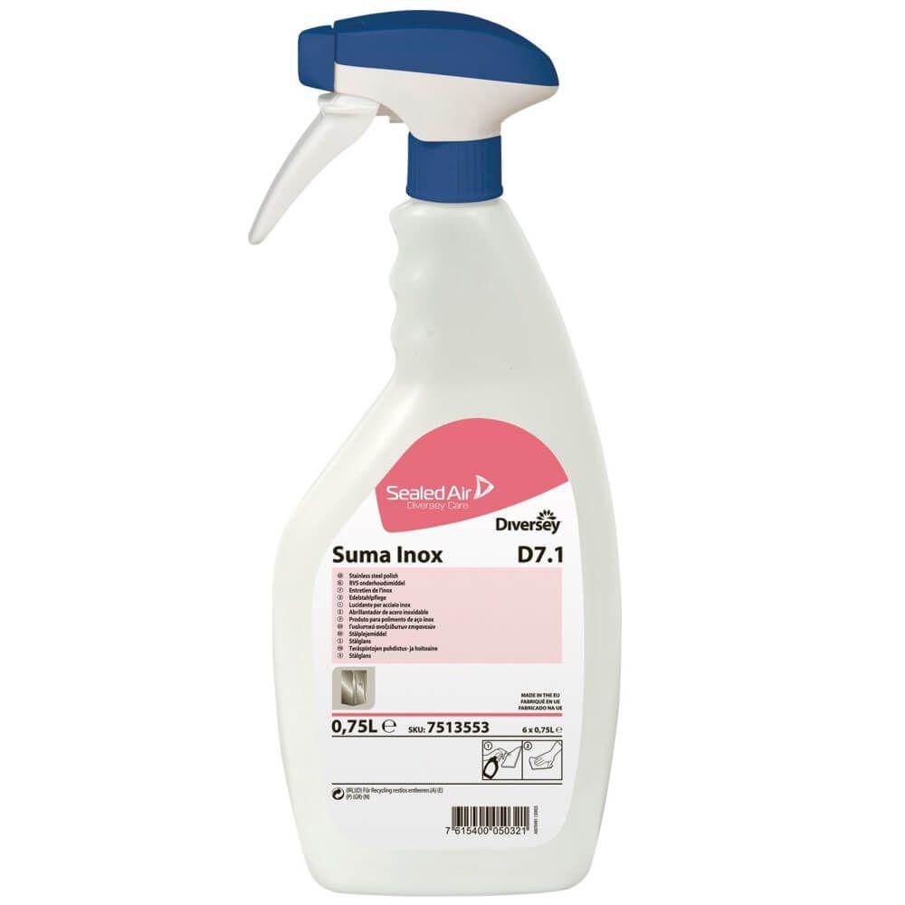 Diversey Stålglans Inox D7.1 polermedel för rostfritt stål sprejflaska 750ml