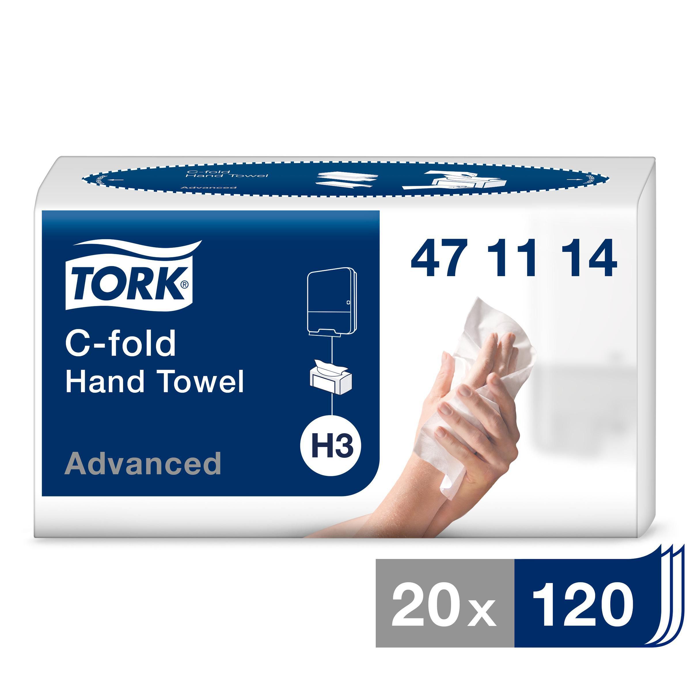 Produktfoto för Tork Pappershandduk Advanced H3 2-lag vit