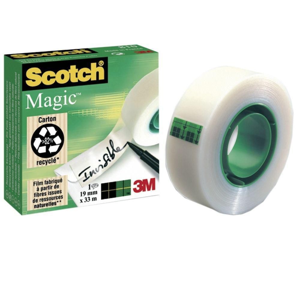 Scotch® Magic™ osynlig kontorstejp, 12 mm x 33 m, genomskinlig