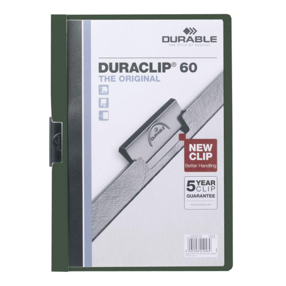 Produktfoto för Durable Klämmapp Duraclip 2200 A4 3mm grön