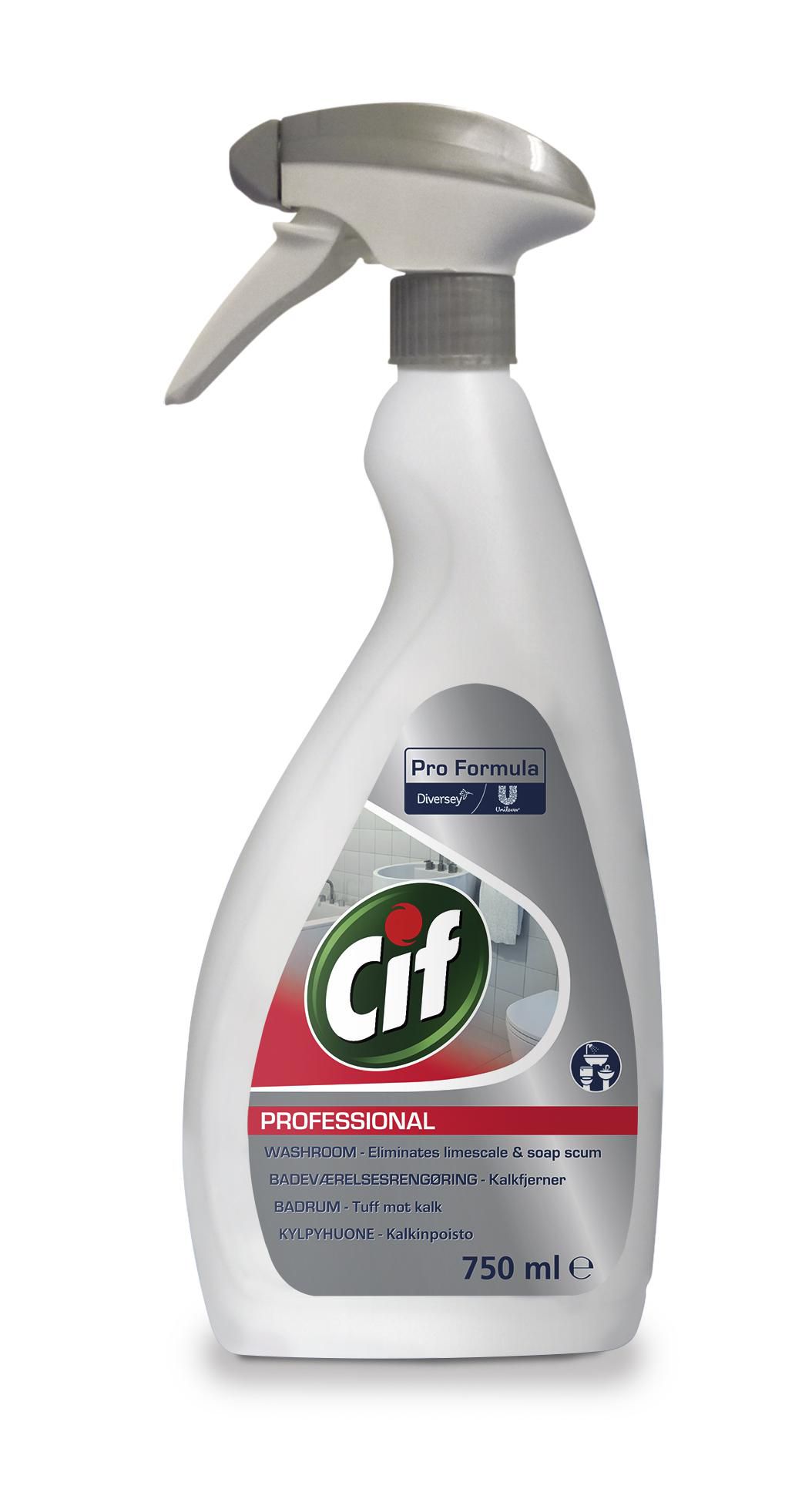 Produktfoto för Sanitär rengöring cif professional, rengöringsspray för badrum, 750 ml
