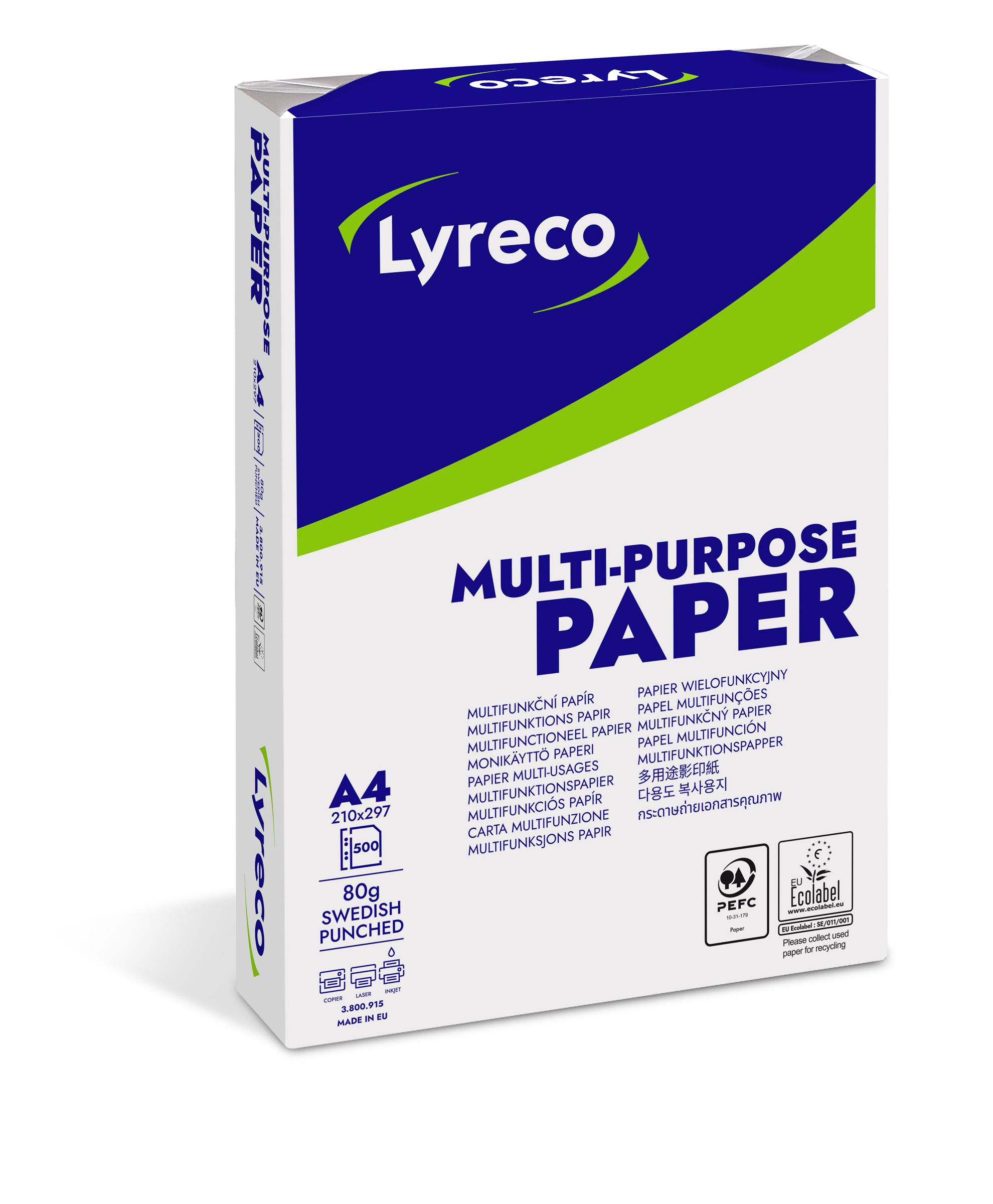 Lyreco Kopieringspapper Multi A4 80g hålat 500/fp
