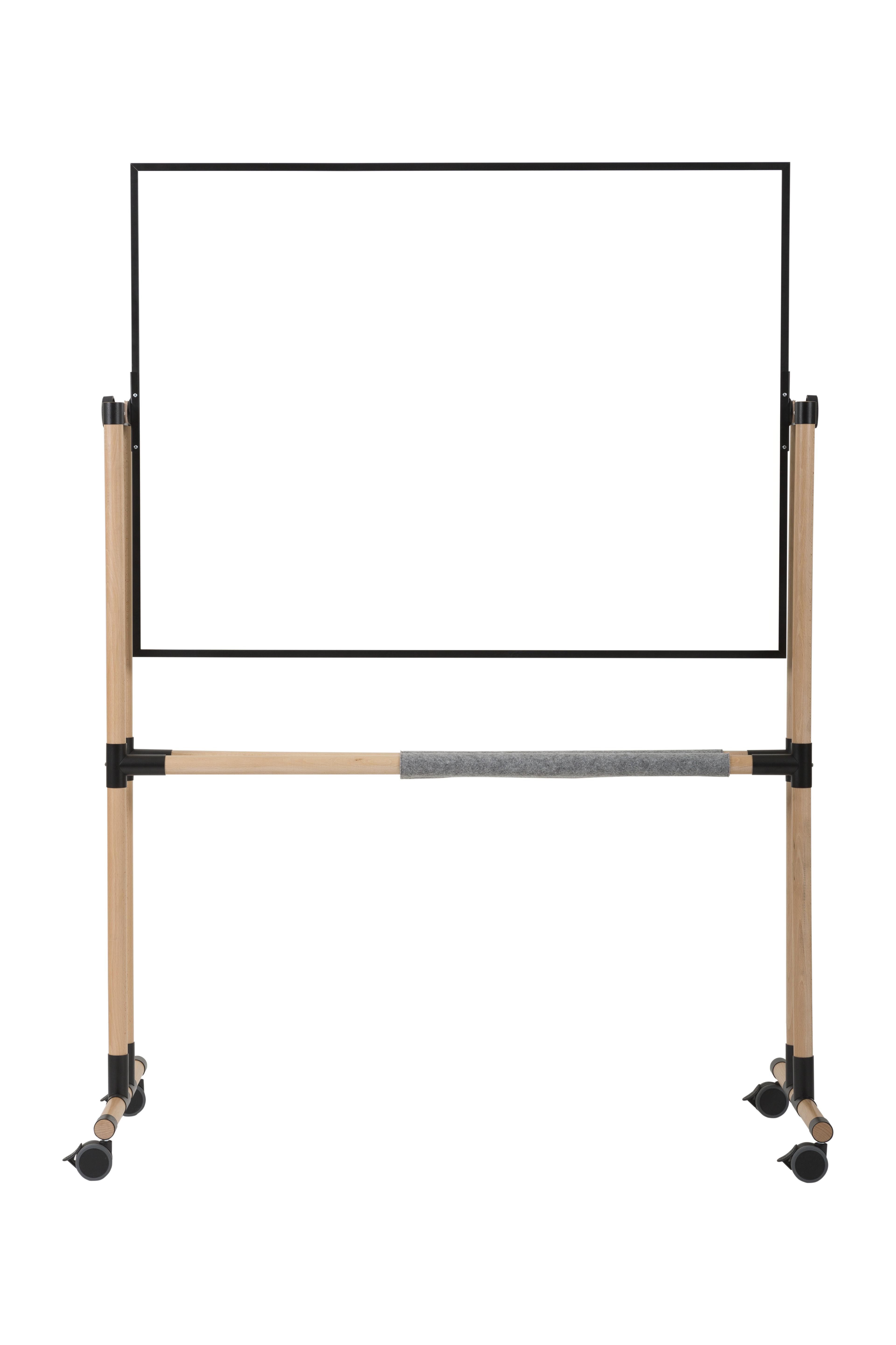 ARCHYI Giro vridbar magnetisk whiteboardtavla, dubbelsidig yta i emaljerat stål, svart metallram med hjul, 1 275 x 1 800 mm, st