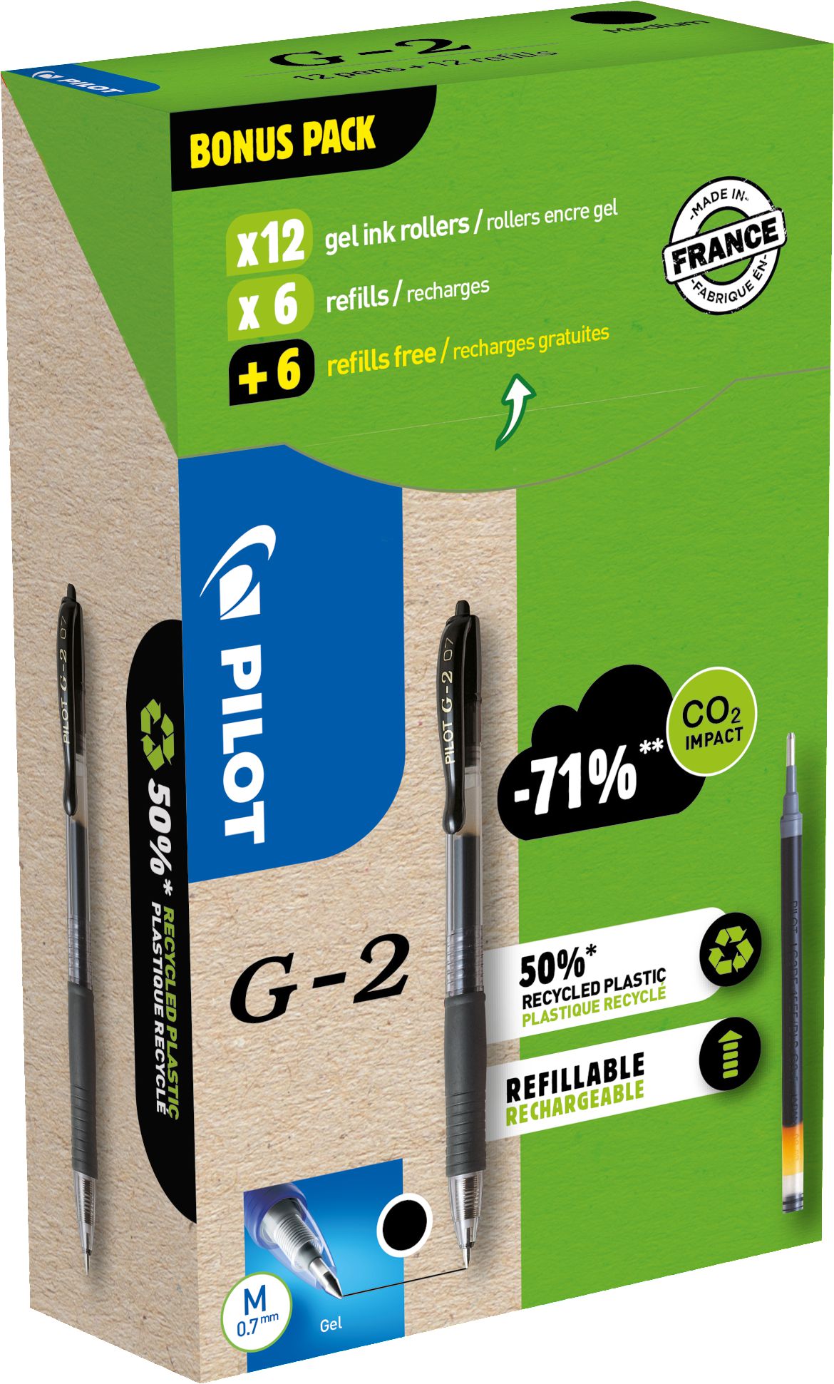 Pilot Gelpenna G2 Greenp. svart 12+12/FP