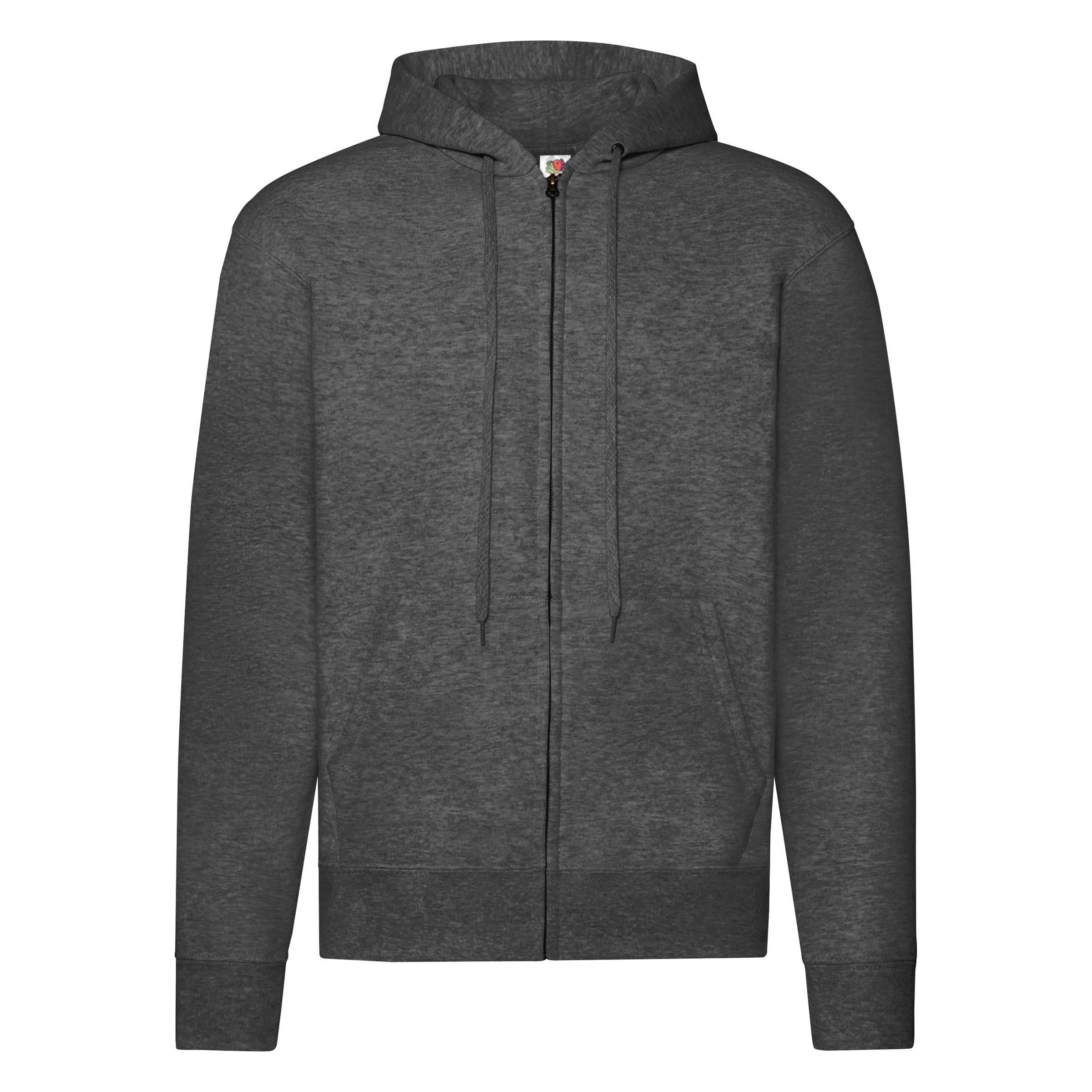 FRUIT OF THE LOOM Zip Hoodie mörkgrå S