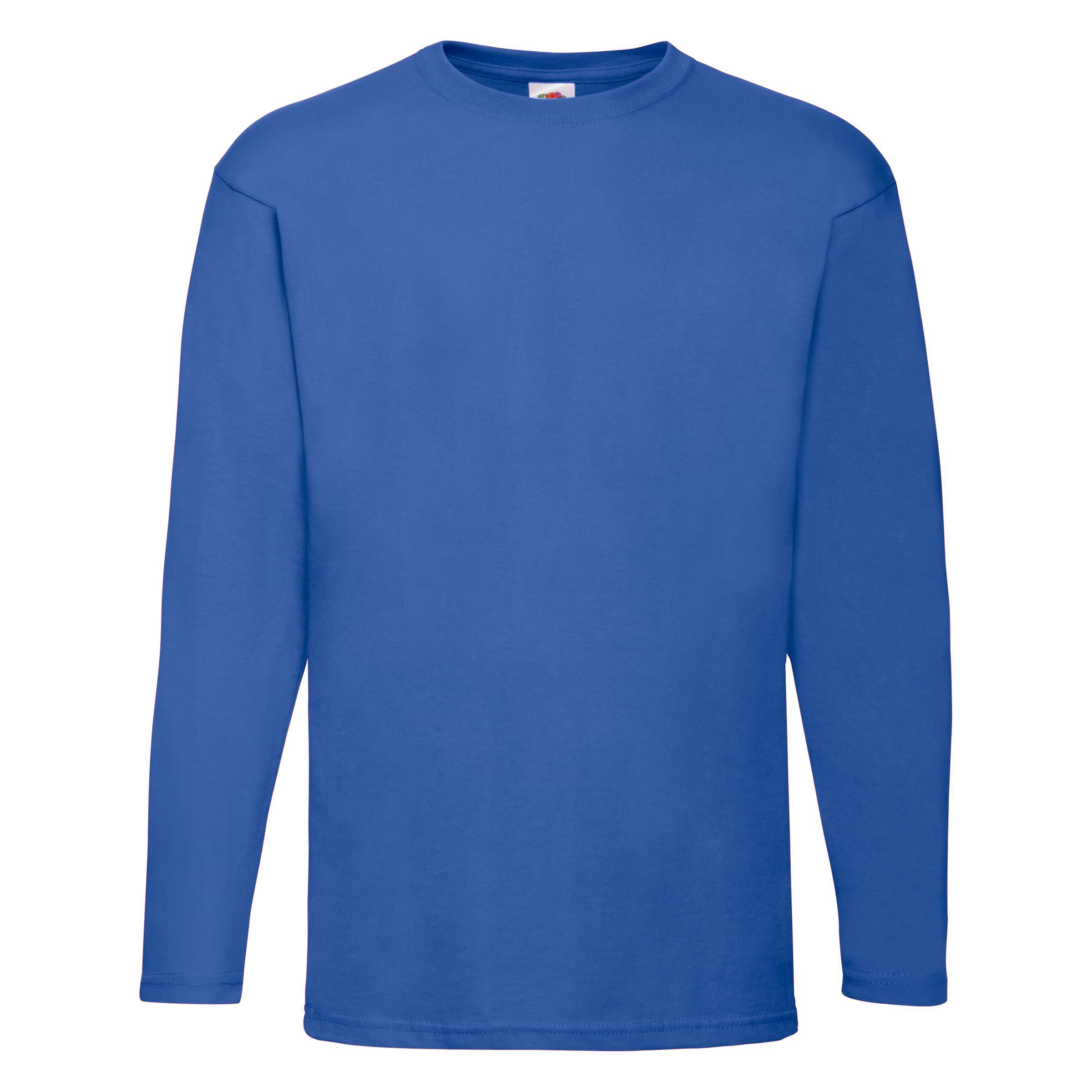 FRUIT OF THE LOOM T-shirt Långärmad kungsblå 2XL