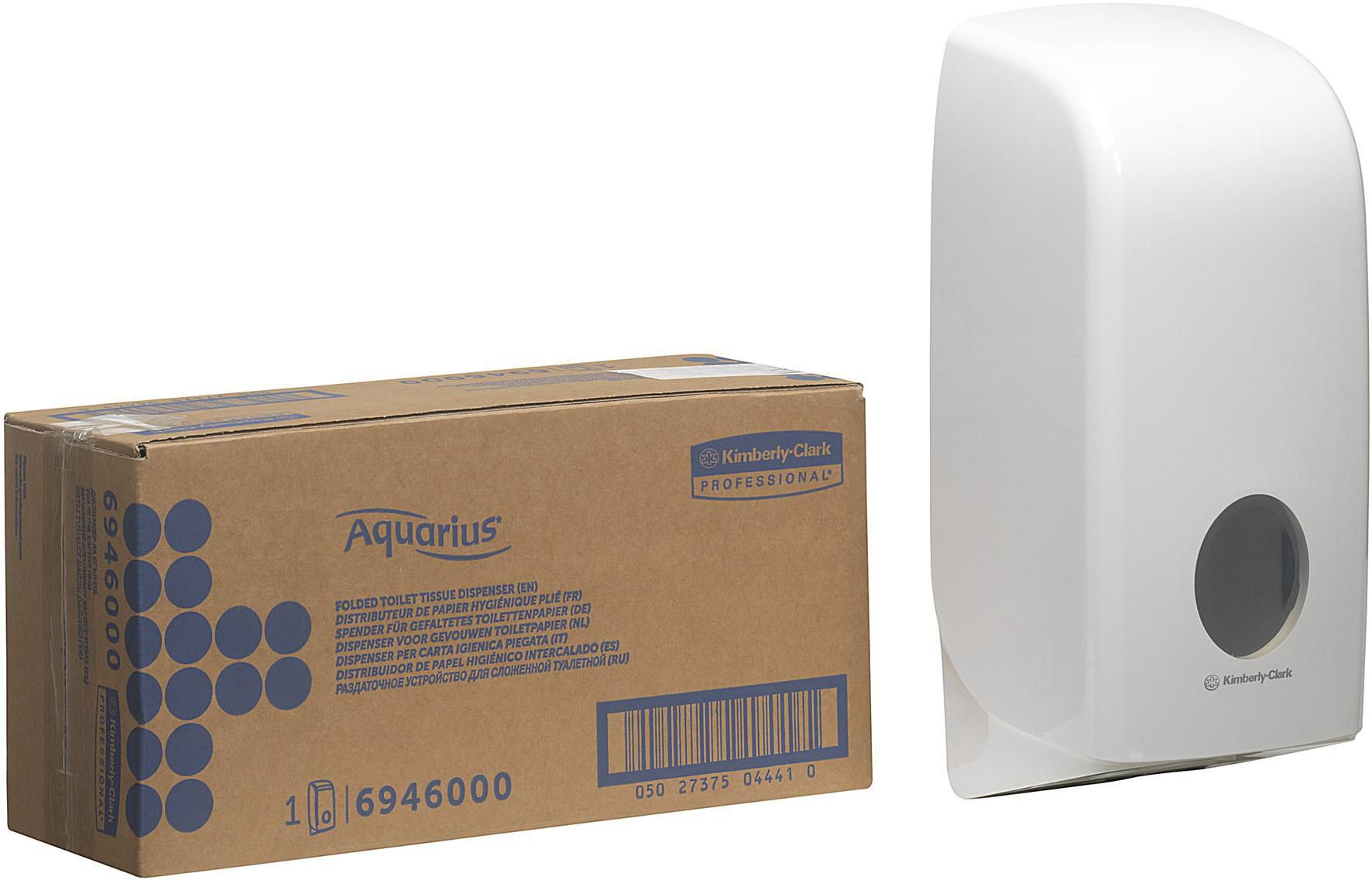 Aquarius (Kimberly-Clark) Dispenser för toalettpapper vitt 169 x 123 x 338mm