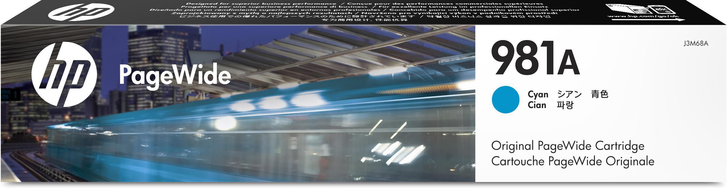 Produktfoto för HP Bläckpatron, 981A, cyan, singelförpackning, J3M68A