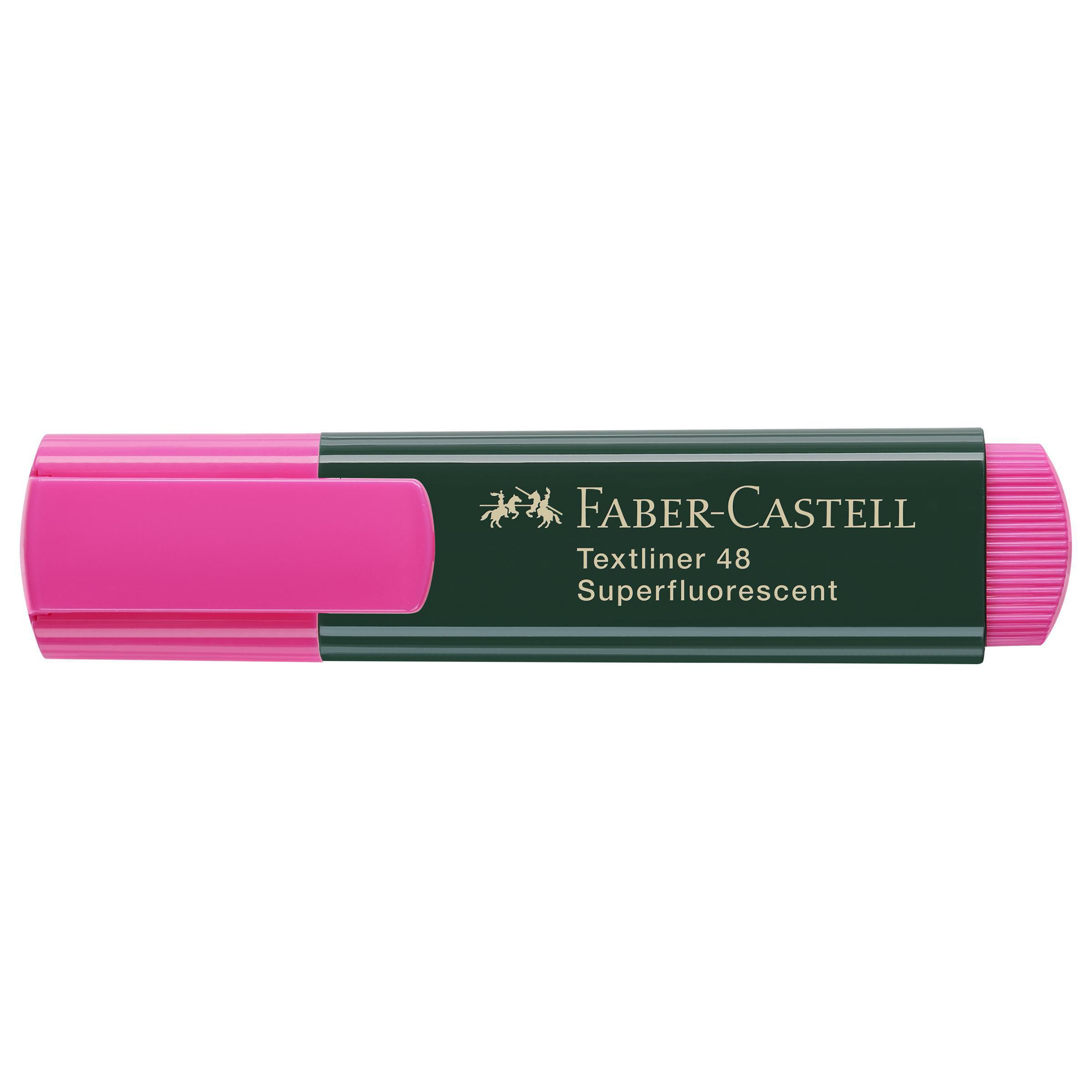 Faber-Castell Överstrykningspenna, TEXTLINER 48, snedskuren spets, 1mm, 2mm och 5mm, påfyllningsbar, rosa