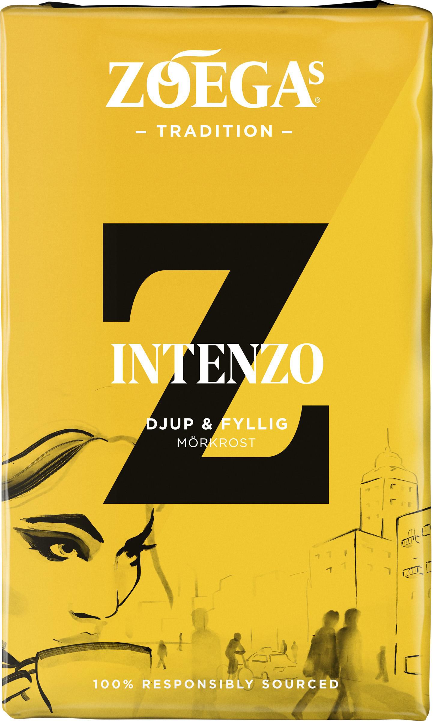 ZOEGAS Kaffe, Intenzo, malet kaffe, mörkrostat, 450