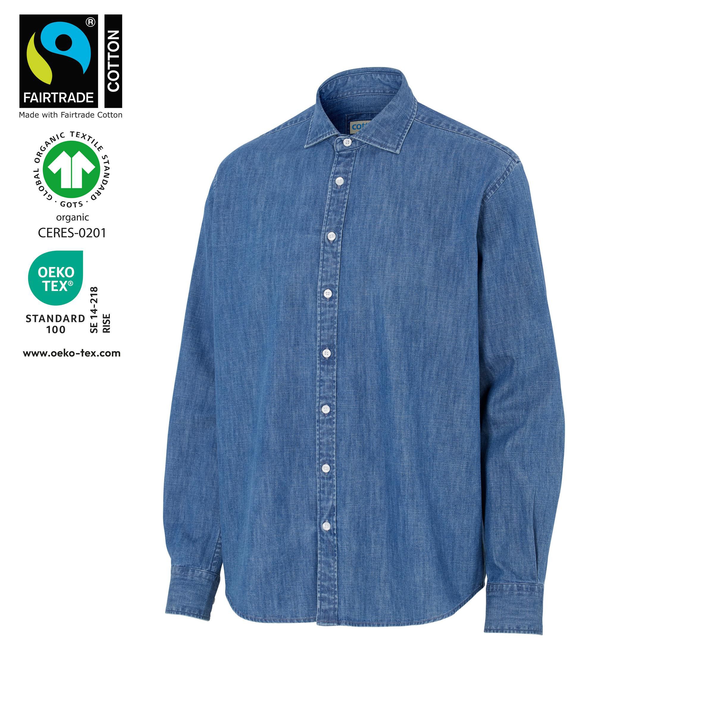 Cottover Skjorta Denim Comfort herr GOTS XL-43/44