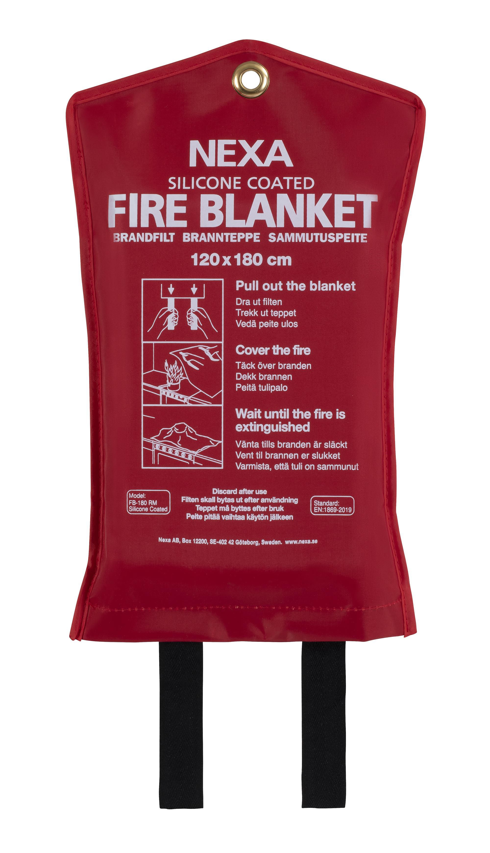 NEXA Brandfilt Silikon 120x180cm Röd