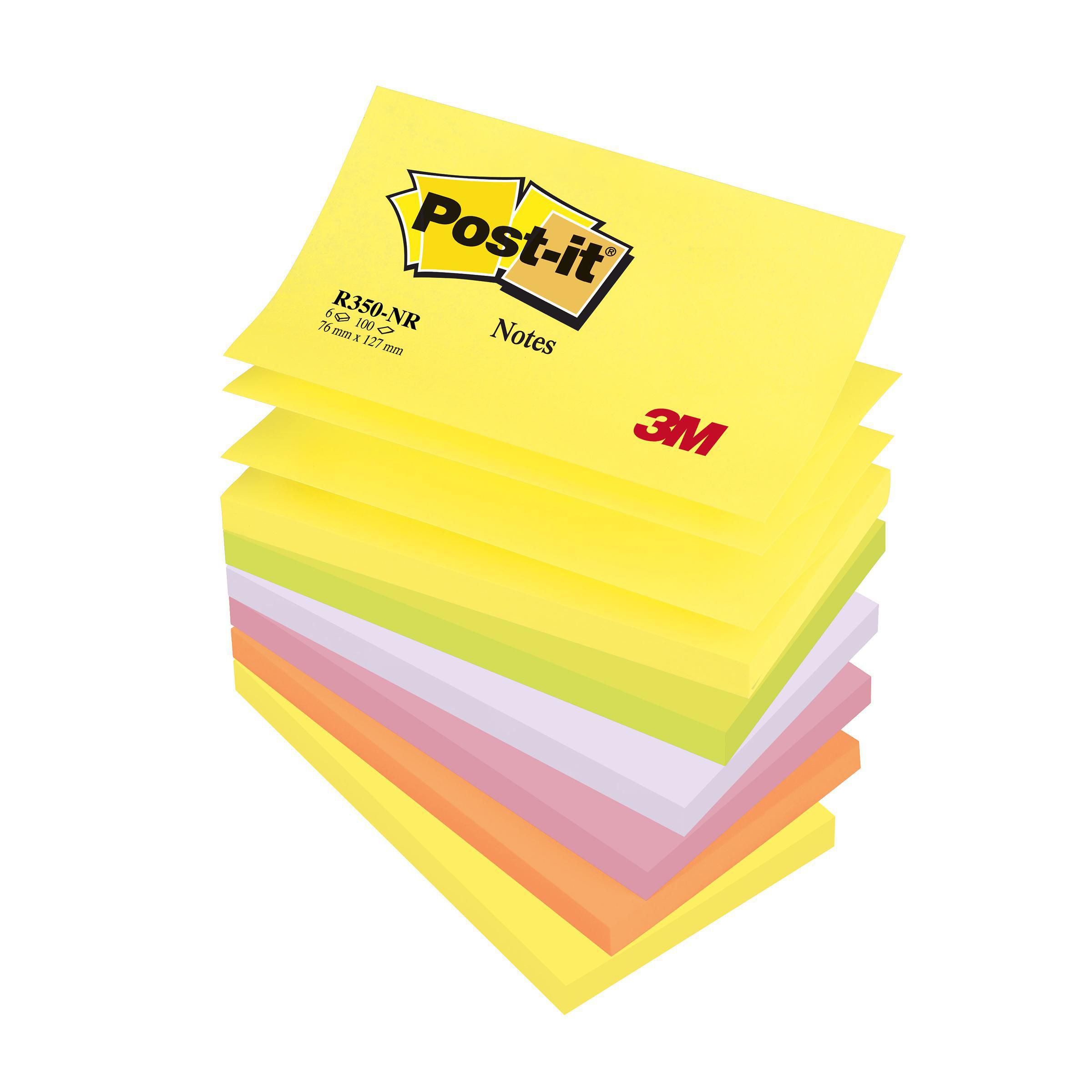 Post-it® Notes Z-block 76x127mm neon 6/fp