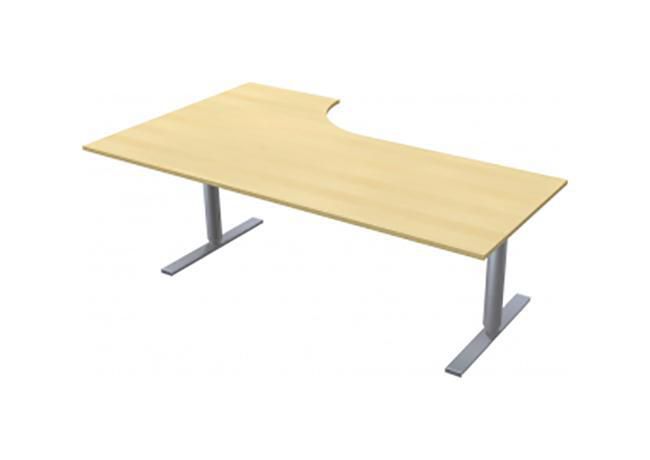 LANAB DESIGN Skrivbord El Höger 200x120cm björklaminat/grå