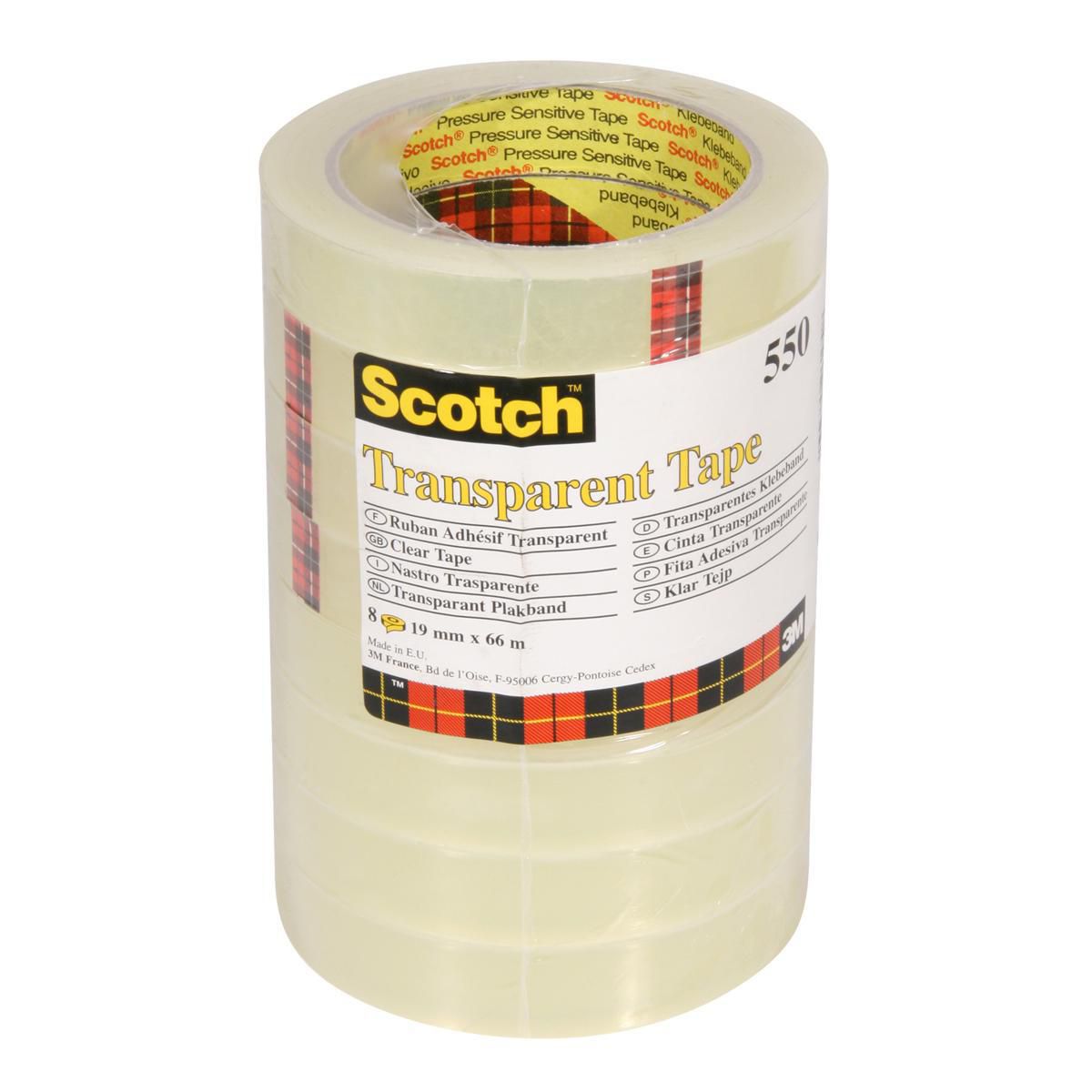 Scotch® Tejp 550, genomskinlig, 19 mm x 66 m