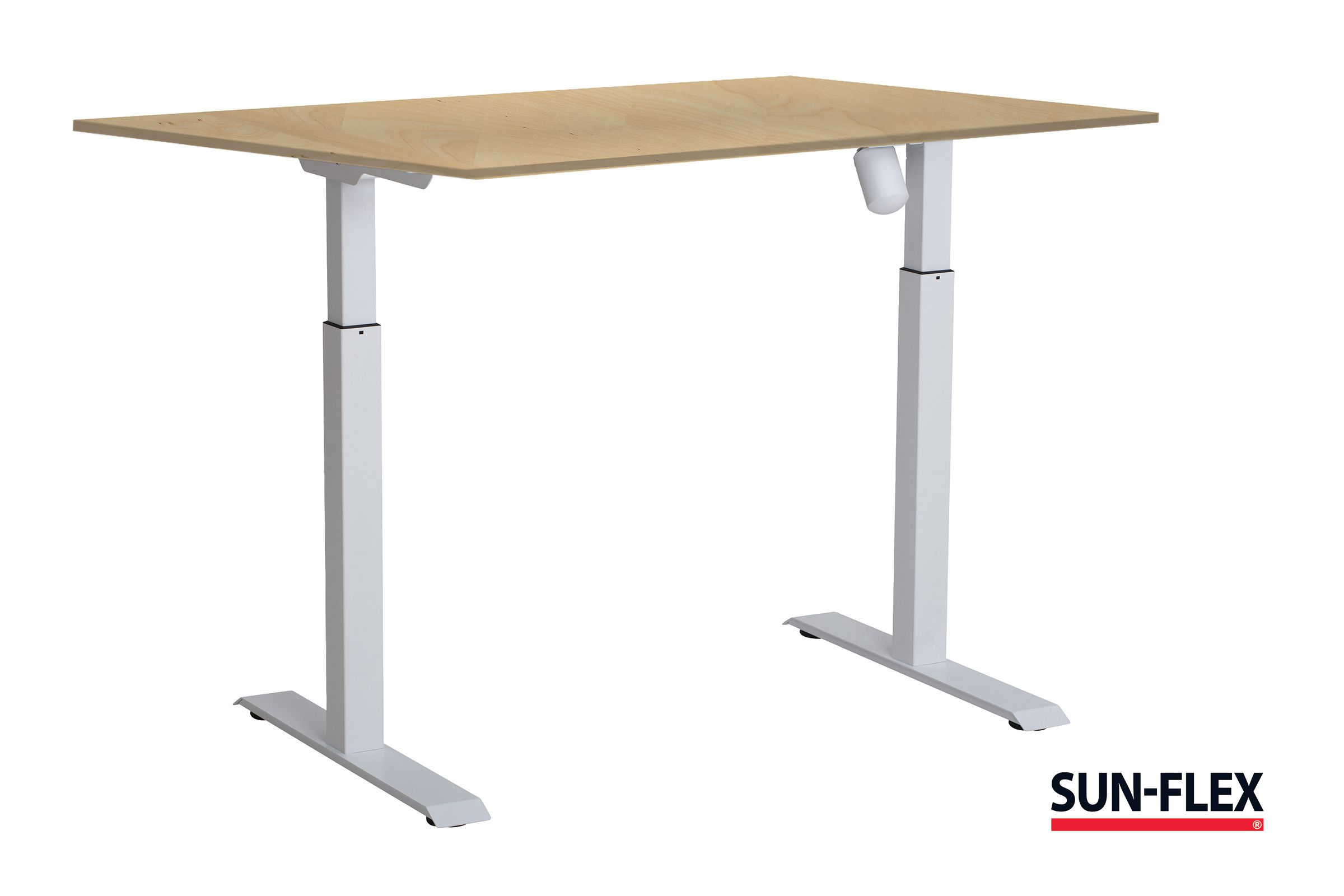 SUN-FLEX® Bord I höj/sänk 140x80 vit/björk