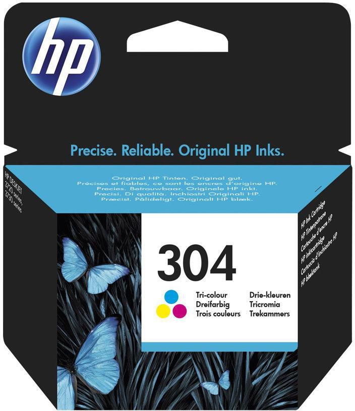 HP Bläckpatron 304 Original, N9K05AE#UUS, tre färger, singelförpackning, hög kapacitet