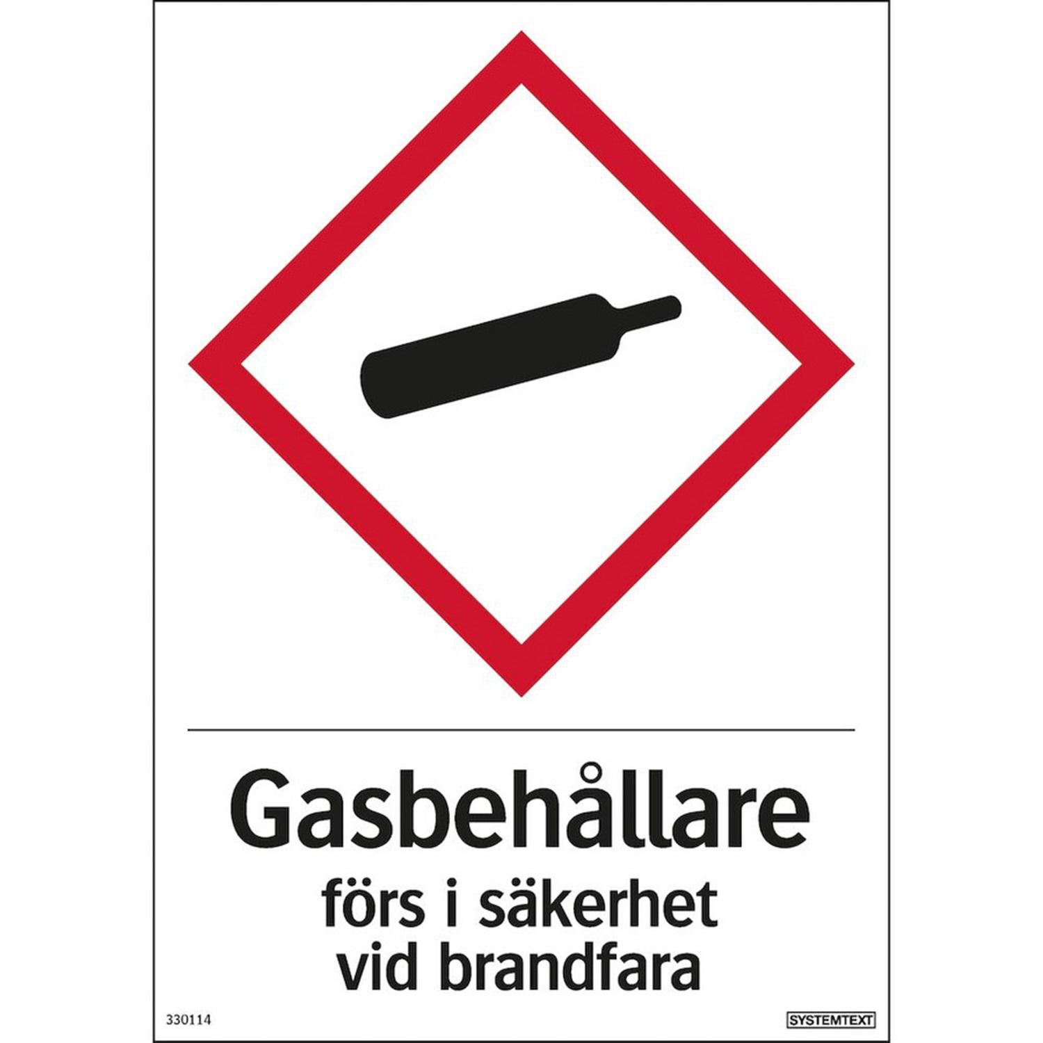 Skylt Gasbehållare 210x297mm