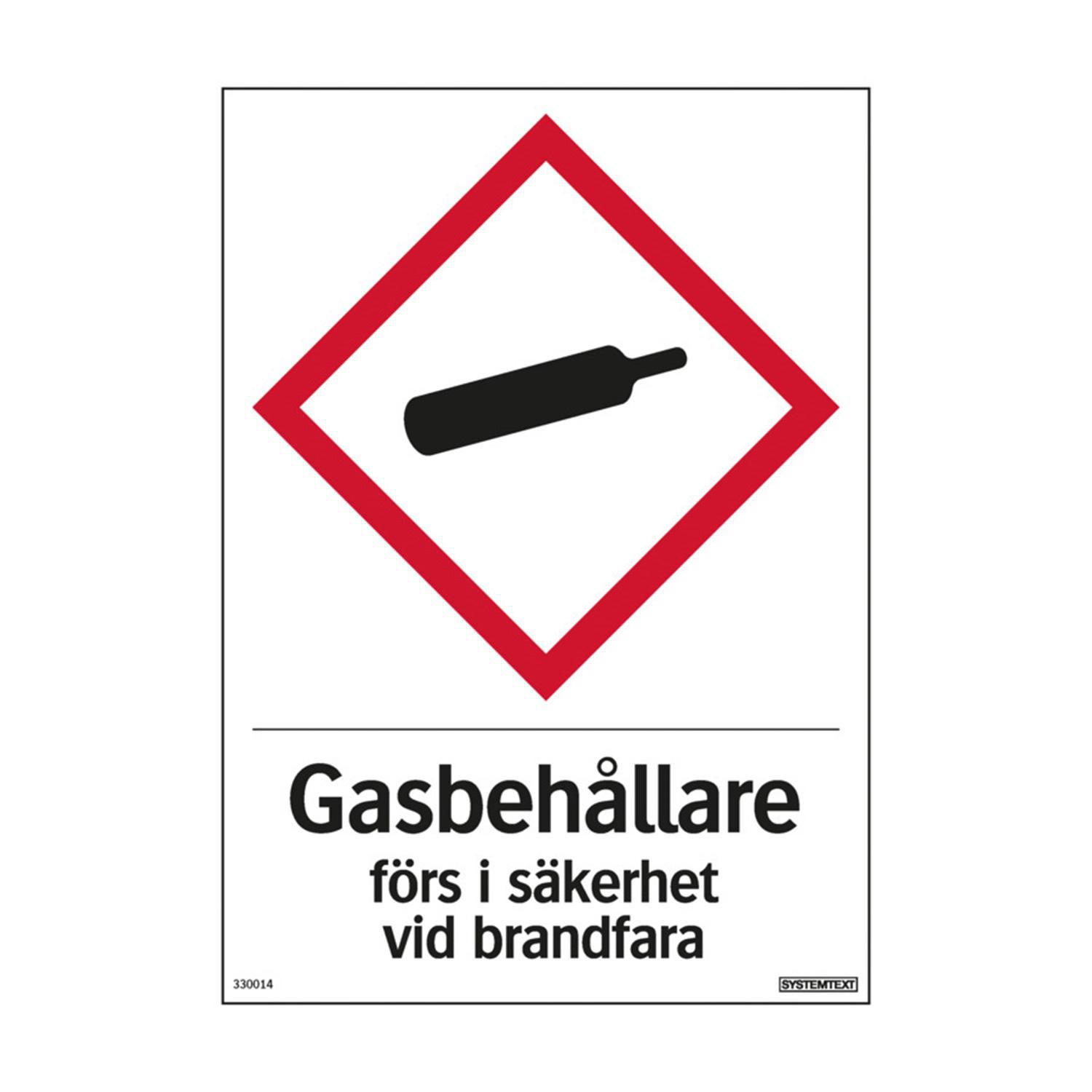 Skylt Gasbehållare 210x297mm