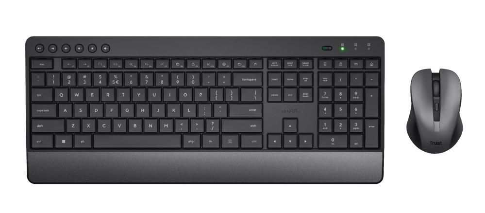 Produktfoto för Trust TKM-450 Comfort Wireless Keyboard & Mouse Set (Nordic) - Tastatur & Mus set - Nordisk - Svart