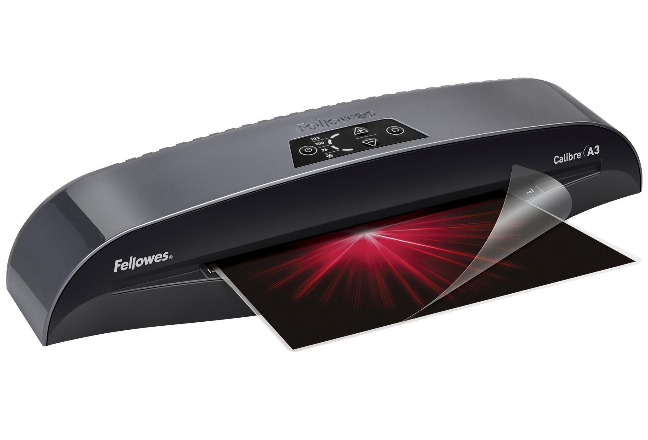 Fellowes Lamineringsmaskin Calibre A3 termisk laminator, svart och silver, 125 µ