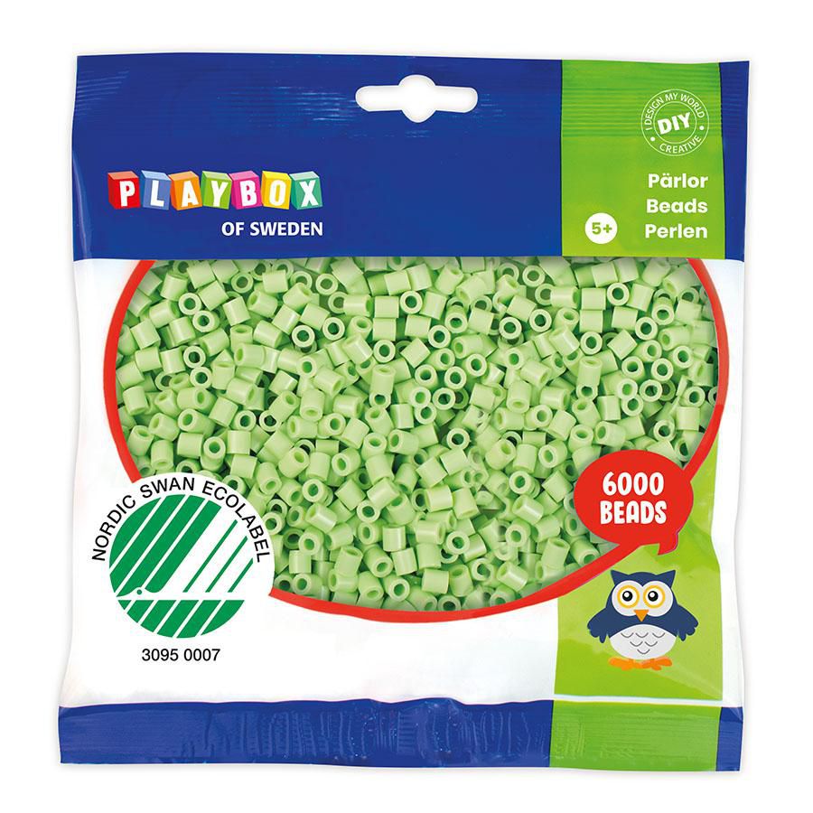 PLAYBOX Rörpärlor pastellgrön 6000/fp