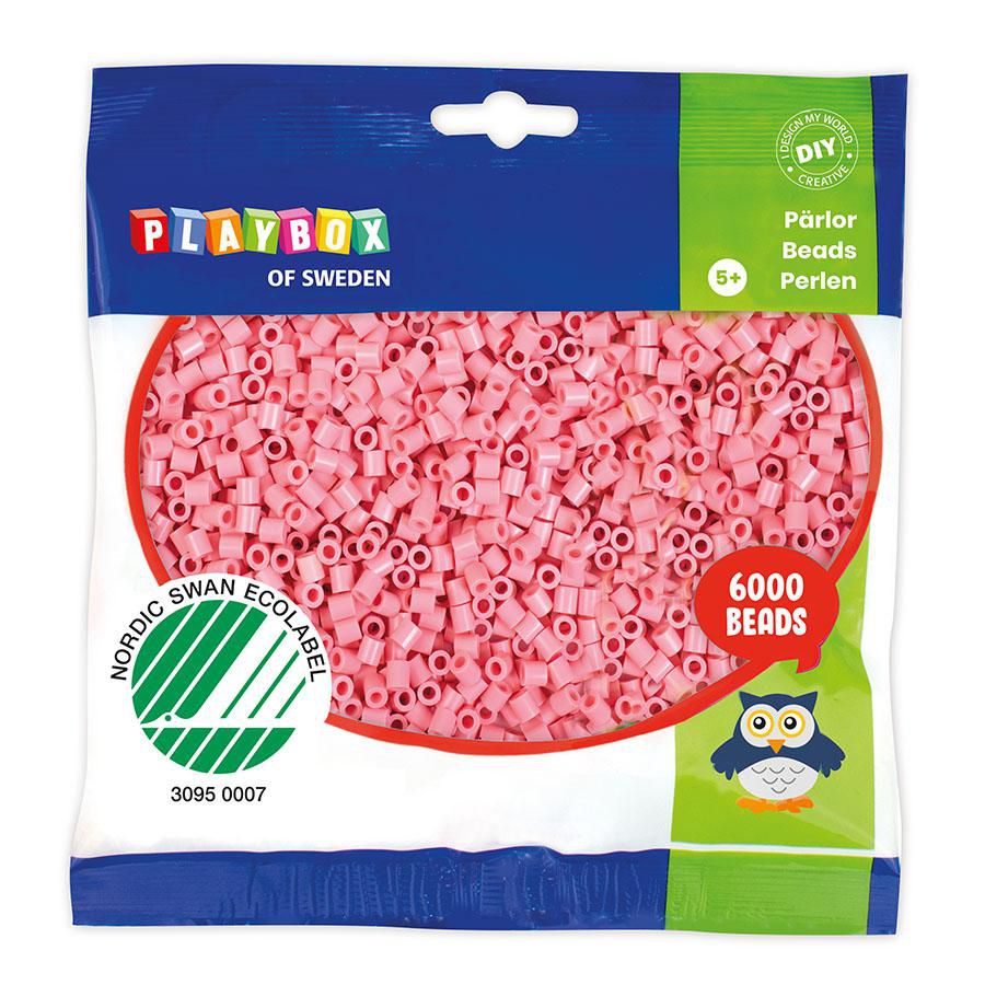 PLAYBOX Rörpärlor pastellrosa 6000/fp