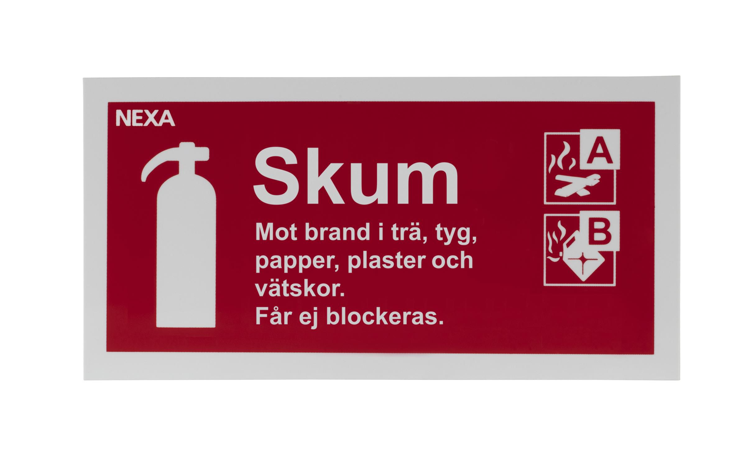 NEXA Skylt Brandsläckare Skum 10x20cm