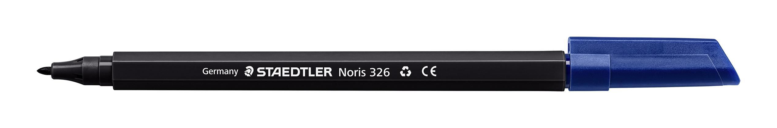 Staedtler Fiberspetspenna Noris Club tunn spets på 1 mm svart polypropylenpennkropp svart bläck
