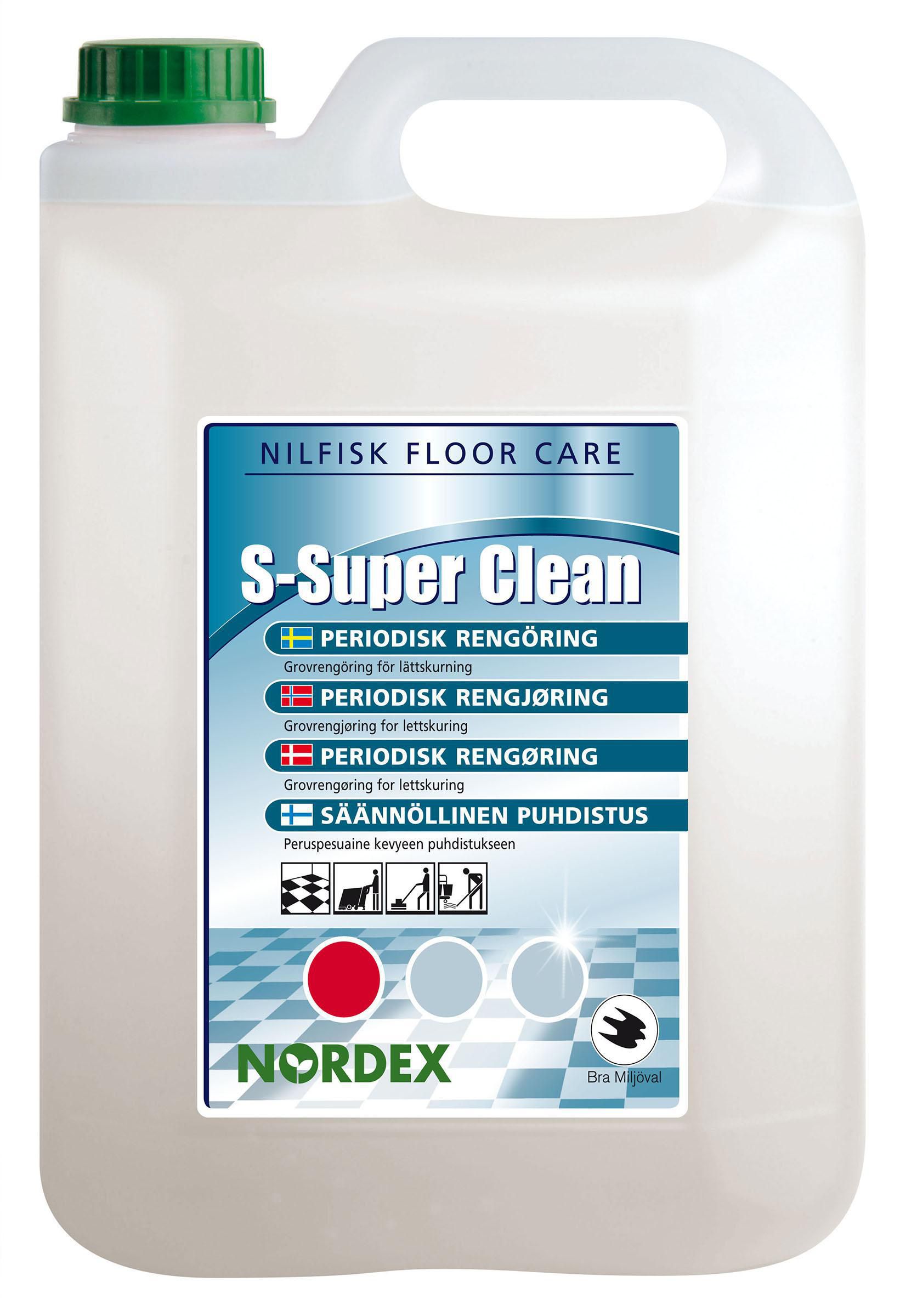 NORDEX Golvrengöringsmedel S-Super Clean för linoleum-, plast- och stengolv, 5l