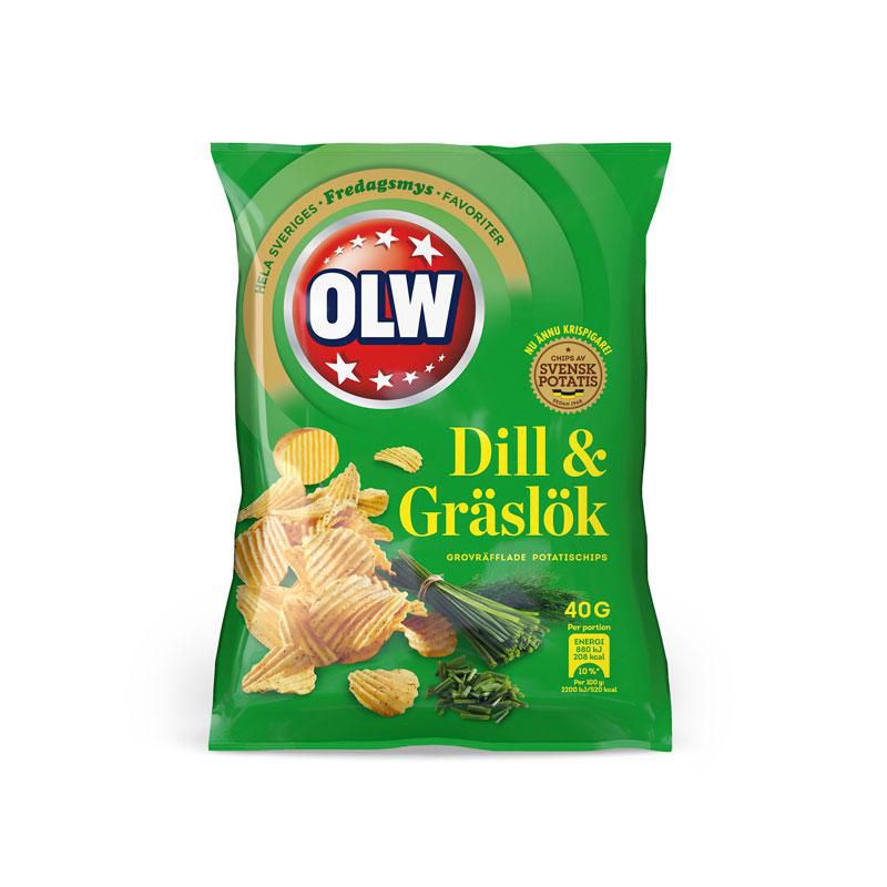 Produktfoto för OLW Chips dill och gräslök 20x40g