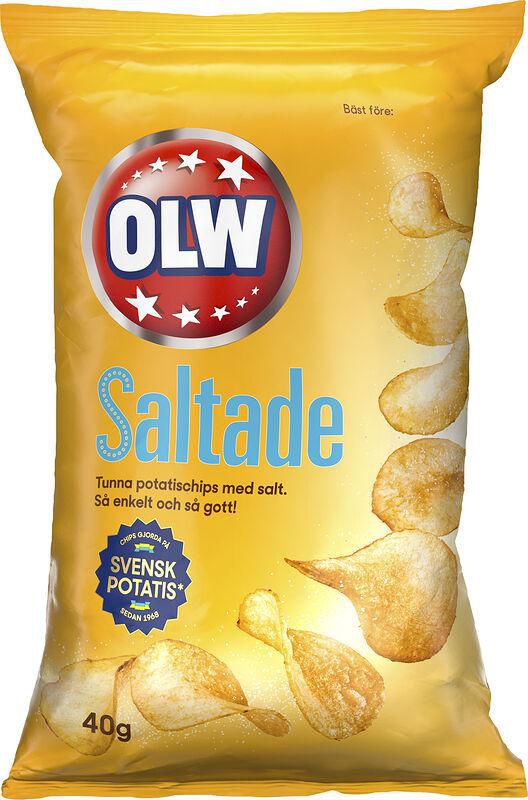 OLW Chips lättsaltade 20x40g, st