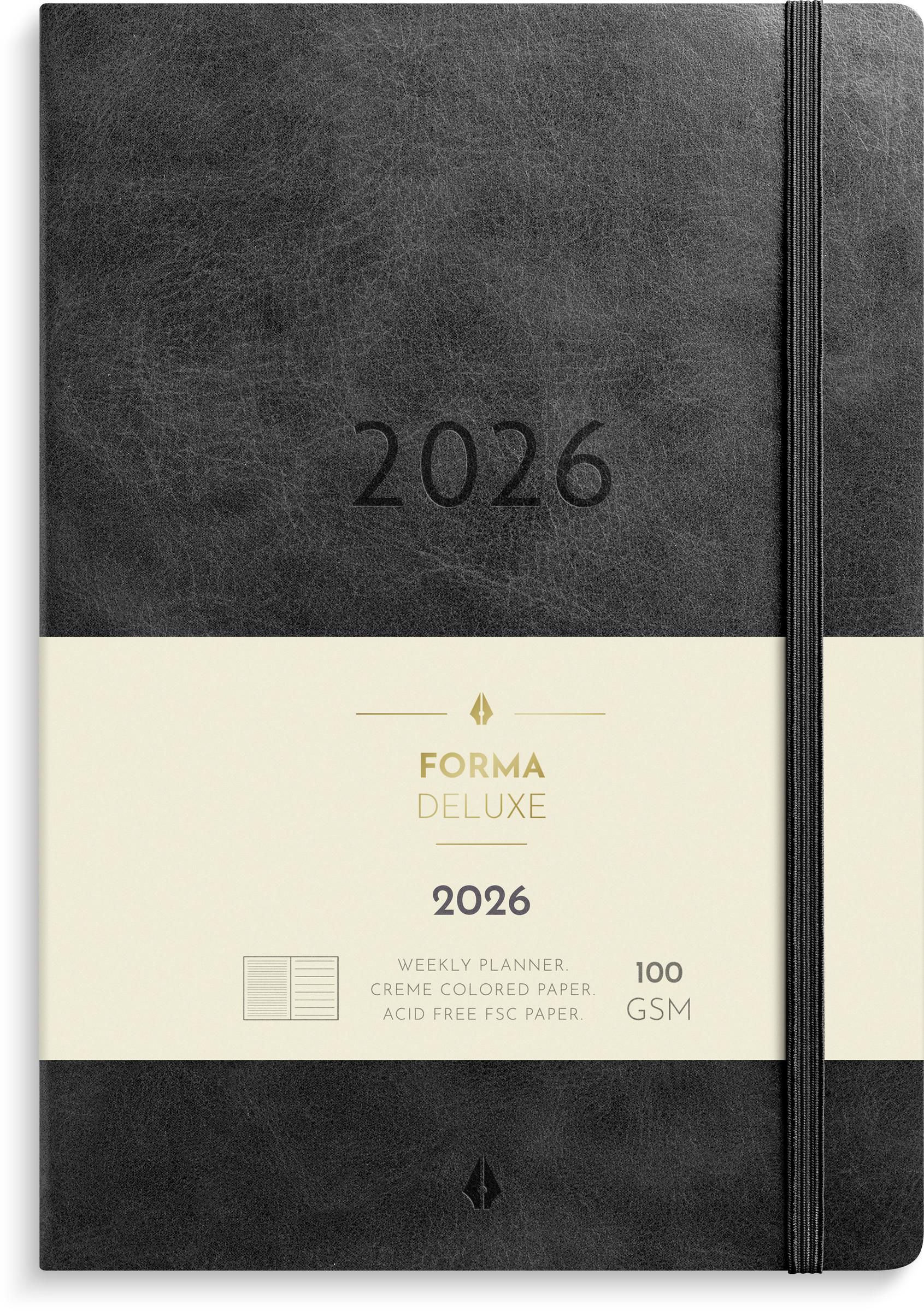 Burde Stor Veckokal. Forma Deluxe 2026 svart