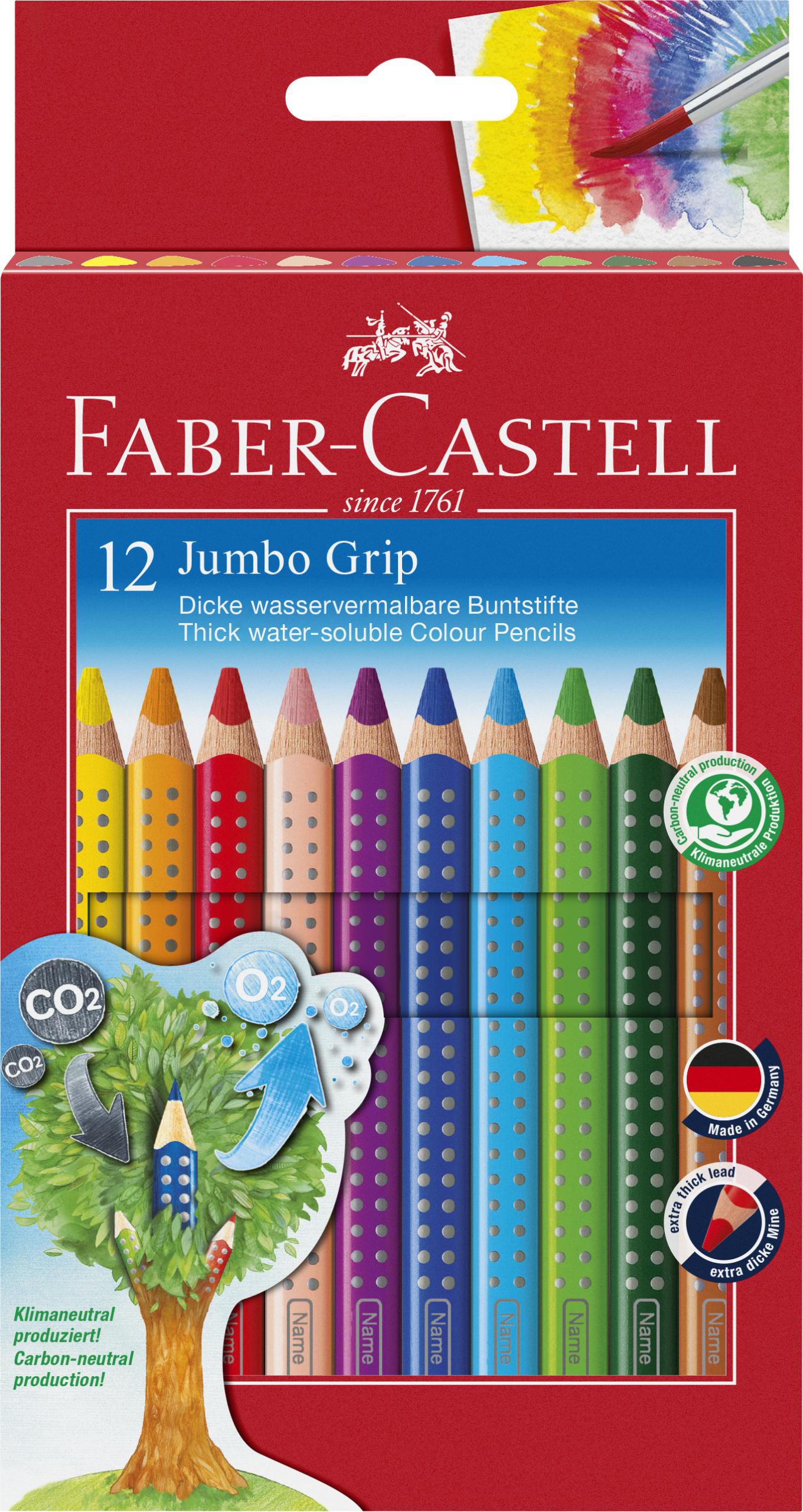 Faber-Castell Färgpenna Jumbo Grip triangelformad pennkropp 12 färger