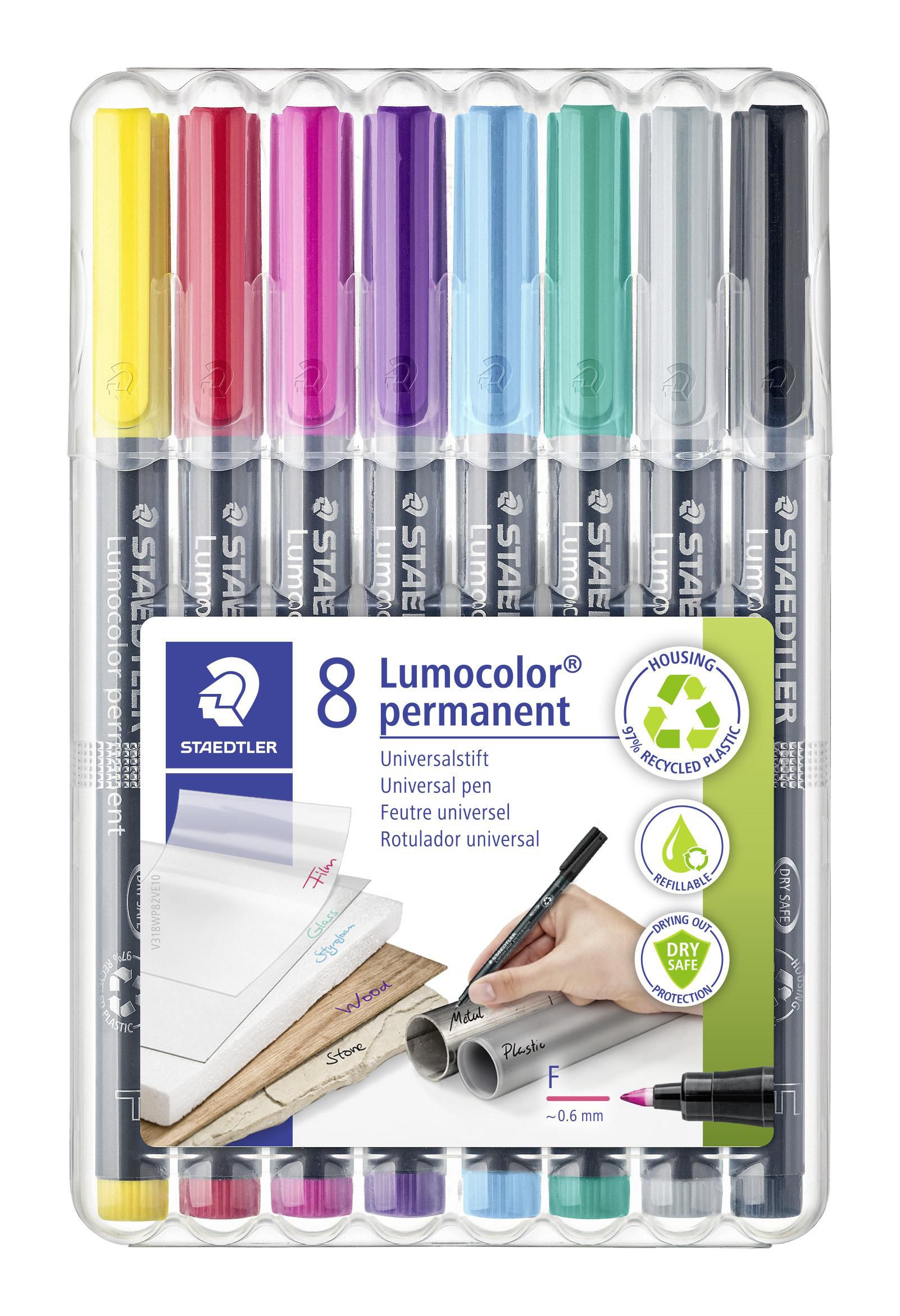 STAEDTLER Lumocolor Universalpenna M P sort.f 8/fp