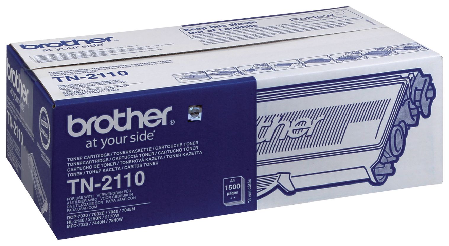 Brother Toner TN-2110 svart singelförpackning