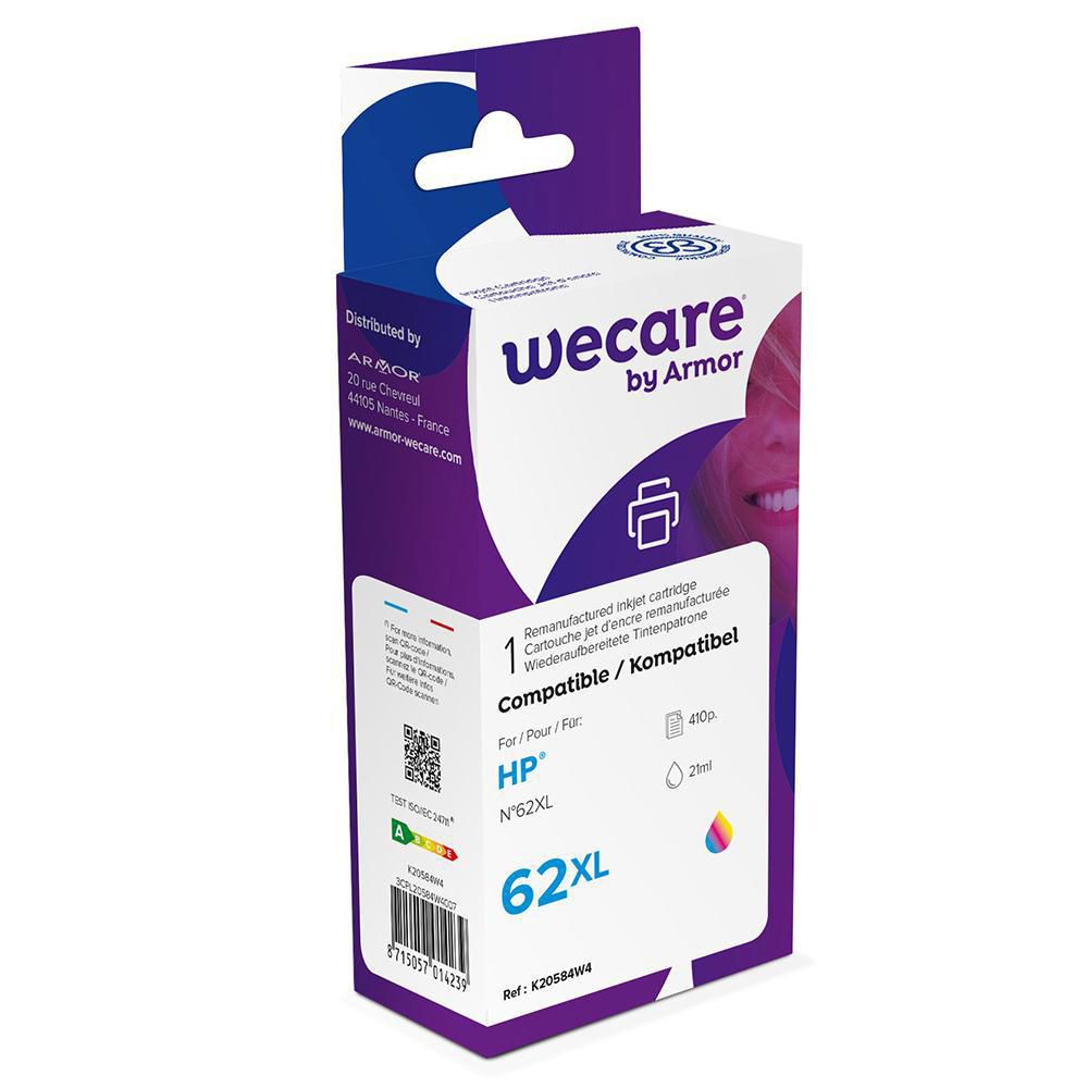 Wecare Bläckpatron 62XL färg
