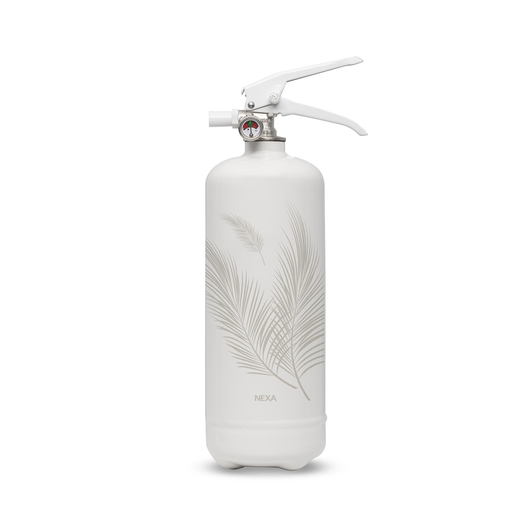 NEXA Brandsläckare 2kg vit 413A Design line Palmblad